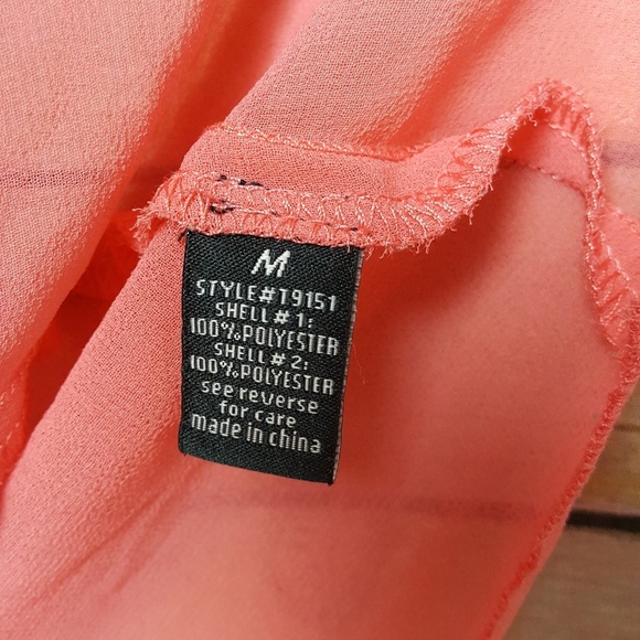 ⚠️ LAST CHANCE ⚠️ Hi-lo Lace design pink sheer top - Picture 7 of 8